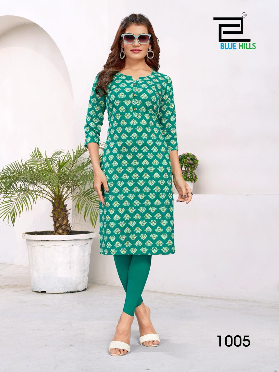 Hi Choice Vol 5 By Blue Hills Rayon Straight Printed Kurti Wholesale Market